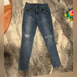 Chico's Distressed Blue Skinny Jeans